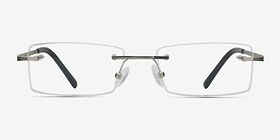 Evasive Argenté Métal Montures de lunettes de vue d'EyeBuyDirect, Vue de Face
