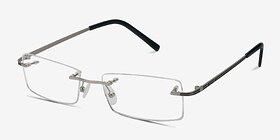 Evasive Argenté Métal Montures de lunettes de vue d'EyeBuyDirect, Vue d'Angle