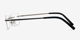 Evasive Argenté Métal Montures de lunettes de vue d'EyeBuyDirect, Vue de Côté