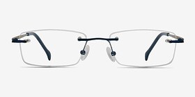 Howard Bleu marine  Métal Montures de lunettes de vue d'EyeBuyDirect, Vue de Face