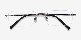 Percy Gunmetal Métal Montures de lunettes de vue d'EyeBuyDirect, Vue Rapprochée