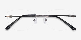 Vince Gunmetal Métal Montures de lunettes de vue d'EyeBuyDirect, Vue Rapprochée
