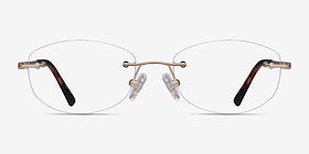 Athena Doré Métal Montures de lunettes de vue d'EyeBuyDirect, Vue de Face