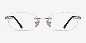 Create Doré Métal Montures de lunettes de vue d'EyeBuyDirect, Vue de Face