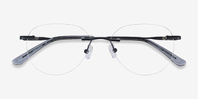Feel Noir Métal Montures de lunettes de vue d'EyeBuyDirect, Vue Rapprochée