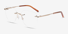 Ritzy Doré Métal Montures de lunettes de vue d'EyeBuyDirect, Vue d'Angle