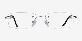 Ebb Argenté Titanium Montures de lunettes de vue d'EyeBuyDirect, Vue de Face