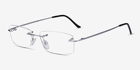 Ebb Argenté Titanium Montures de lunettes de vue d'EyeBuyDirect, Vue d'Angle