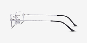 Ebb Argenté Titanium Montures de lunettes de vue d'EyeBuyDirect, Vue de Côté