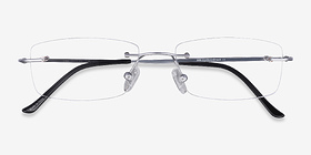 Ebb Argenté Titanium Montures de lunettes de vue d'EyeBuyDirect, Vue Rapprochée