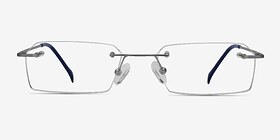 Floe Argenté Titanium Montures de lunettes de vue d'EyeBuyDirect, Vue de Face