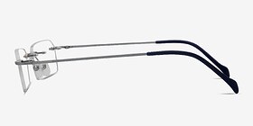 Floe Argenté Titanium Montures de lunettes de vue d'EyeBuyDirect, Vue de Côté
