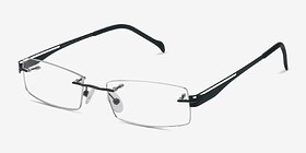Lance Noir Titanium Montures de lunettes de vue d'EyeBuyDirect, Vue d'Angle