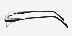 Lance Noir Titanium Montures de lunettes de vue d'EyeBuyDirect, Vue de Côté