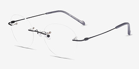 Shine Noir Titanium Montures de lunettes de vue d'EyeBuyDirect, Vue d'Angle