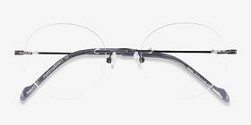Shine Noir Titanium Montures de lunettes de vue d'EyeBuyDirect, Vue Rapprochée