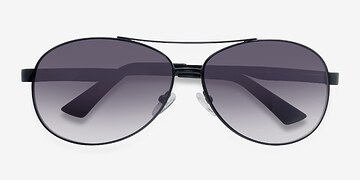 Noir Santorini -  Vintage Métal Lunettes de soleil