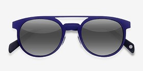 Playground Bleu Métal Soleil de Lunette de vue d'EyeBuyDirect, Vue Rapprochée