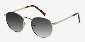 Rex Doré Métal Soleil de Lunette de vue d'EyeBuyDirect, Vue d'Angle