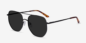 Impossible Noir Métal Soleil de Lunette de vue d'EyeBuyDirect, Vue d'Angle