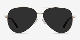 Flier Doré Métal Soleil de Lunette de vue d'EyeBuyDirect, Vue de Face