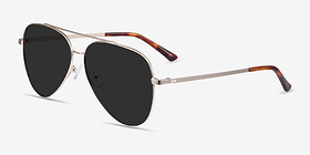 Flier Doré Métal Soleil de Lunette de vue d'EyeBuyDirect, Vue d'Angle