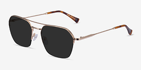 Decade Doré Métal Soleil de Lunette de vue d'EyeBuyDirect, Vue d'Angle