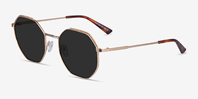 Elsa Doré Métal Soleil de Lunette de vue d'EyeBuyDirect, Vue d'Angle