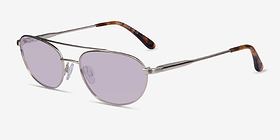 Range Shiny Silver Métal Soleil de Lunette de vue d'EyeBuyDirect, Vue d'Angle