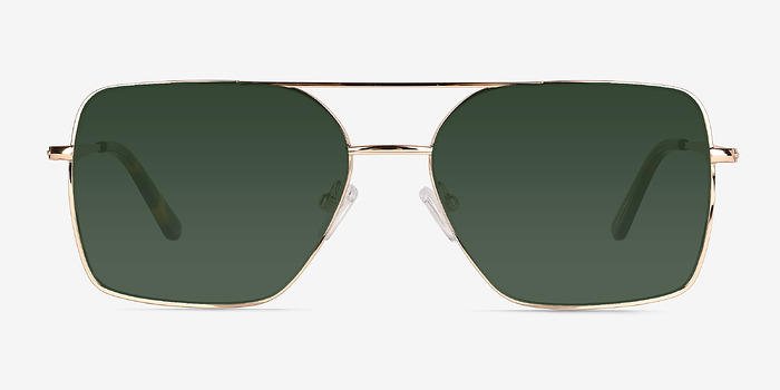Gilmore Shiny Gold Tortoise Métal Soleil de Lunette de vue d'EyeBuyDirect