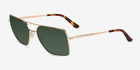 Gilmore Shiny Gold Tortoise Métal Soleil de Lunette de vue d'EyeBuyDirect, Vue d'Angle