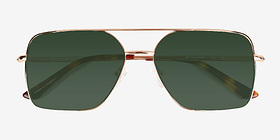 Gilmore Shiny Gold Tortoise Métal Soleil de Lunette de vue d'EyeBuyDirect, Vue Rapprochée