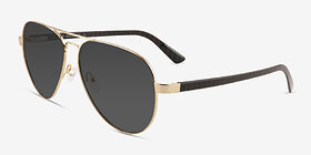 Tank Doré Métal Soleil de Lunette de vue d'EyeBuyDirect, Vue d'Angle