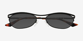 Barry Noir Métal Soleil de Lunette de vue d'EyeBuyDirect, Vue Rapprochée