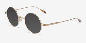 Davies Doré Métal Soleil de Lunette de vue d'EyeBuyDirect, Vue d'Angle