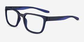 Fast Matte Blue Plastique Montures de lunettes de vue d'EyeBuyDirect, Vue d'Angle