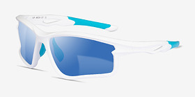 Flip Blanche Plastique Soleil de Lunette de vue d'EyeBuyDirect, Vue d'Angle