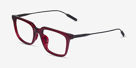 Woods Rouge Métal Montures de lunettes de vue d'EyeBuyDirect, Vue d'Angle