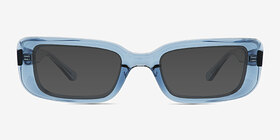 Norrie Bleu Plastique Soleil de Lunette de vue d'EyeBuyDirect, Vue de Face