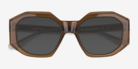 Estate Brun Acétate Soleil de Lunette de vue d'EyeBuyDirect, Vue Rapprochée