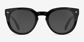 Zoe Noir Acétate Soleil de Lunette de vue d'EyeBuyDirect, Vue de Face