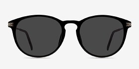 Monroe Black Silver Plastic-metal Soleil de Lunette de vue d'EyeBuyDirect, Vue de Face