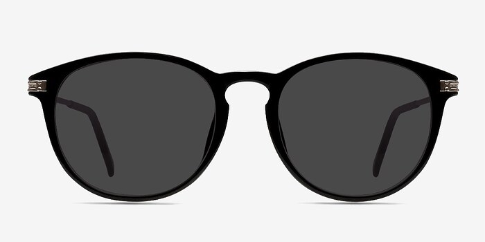 Monroe Black Silver Plastic-metal Soleil de Lunette de vue d'EyeBuyDirect