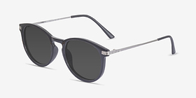 Monroe Black Silver Plastic-metal Soleil de Lunette de vue d'EyeBuyDirect, Vue d'Angle