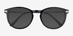 Monroe Black Silver Plastic-metal Soleil de Lunette de vue d'EyeBuyDirect, Vue Rapprochée