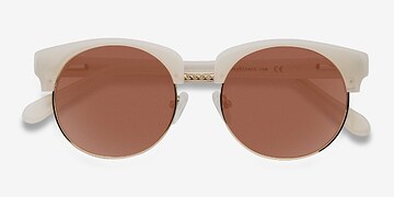 Ivory/Golden Simone -  Vintage Plastique Lunettes de soleil