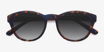 Blue Floral Coppola -  Vintage Acétate Lunettes de soleil