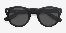 Ibiza Matte Black Acétate Soleil de Lunette de vue d'EyeBuyDirect, Vue Rapprochée