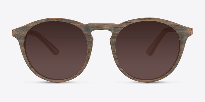 Air Dark Walnut Wood-texture Soleil de Lunette de vue d'EyeBuyDirect