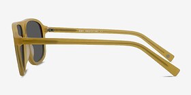 Bart Matte Yellow Acétate Soleil de Lunette de vue d'EyeBuyDirect, Vue de Côté
